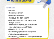 Lowongan Kerja Admin Visual & Content Creator Terbaru 2025 (Minimal SMA/SMK)
