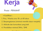 Lowongan Kerja Penjahit di Ansport Tasikmalaya – Kota Tasikmalaya Terbaru 2025