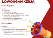 Lowongan Kerja Bagian Penjualan & Helper Gudang di Toko Plastik Eka Maju 2025
