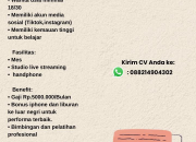 Lowongan Kerja Host Live Streaming Entertain di Tasikmalaya Terbaru 2025 Gapok 5jt/bulan (Bonus iPhone dan Liburan ke Luar Negeri)