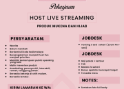 Lowongan Kerja Host Live Streaming Produk Mukena & Hijab di Myalifa Tasikmalaya