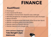 Lowongan Kerja Admin Finance Toko Bangkit Jaya Elektronik Plered 2025