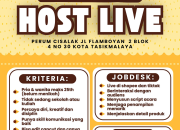 Lowongan Kerja Host Live Streaming Agisherbal Tasikmalaya Terbaru 2025