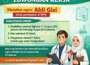 Lowongan Kerja Ahli Gizi di Sentra Padi Mas (SPPG) 2026