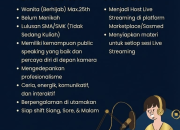 Lowongan Kerja Host Live Streaming di Cibeureum, Tasikmalaya Terbaru 2026