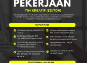 Lowongan Tim Kreatif (Editor) – Crabs Project (Tasikmalaya)