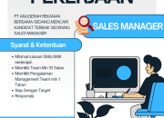 Lowongan Kerja Sales Manager di PT Anugerah Rekanan Bersama 2026