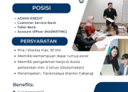 Lowongan Kerja Bank BPR Perdhana Tasikmalaya 2026: Admin Kredit, CS, Teller, & AO