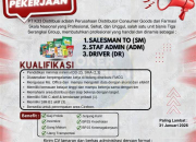Lowongan Kerja Salesman, Admin, dan Driver di PT K33 Distribusi Cirebon 2026