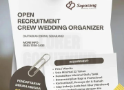 Lowongan Kerja Crew Wedding Organizer di Sapasang WO Lulusan SMA/SMK 2026