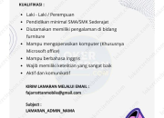 Loker Admin 2026: Bergabunglah Bersama Fajar Rattan Min SMA/SMK!