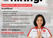 Lowongan Kerja PT Netral Jaya Motor (Honda) Tasikmalaya 2026: Posisi Marketing & Koordinator