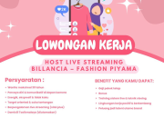 Lowongan Kerja Host Live Streaming Billancia Tasikmalaya 2026