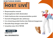 Lowongan Kerja Host Live Streaming SIXTEEN Rajapolah Tasikmalaya 2026