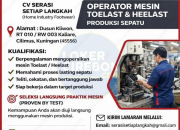 Lowongan Kerja Operator Mesin Produksi Sepatu di CV Serasi Setiap Langkah 2026