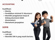 Lowongan Kerja Accounting dan Sopir di Exotica Garden Furniture 2026