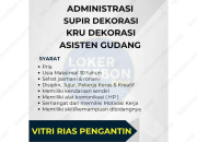 Peluang Karir di Vitri Rias Pengantin: Dibuka 4 Posisi Strategis 2026