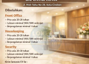 Lowongan Kerja Bapontar Hotel 2026: Front Office, Housekeeping, & Security