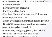 Lowongan Kerja Host Live Streaming Parfum di Tasikmalaya Terbaru 2026