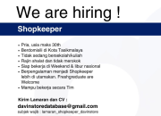 Lowongan Kerja Shopkeeper Davin Store Tasikmalaya Terbaru 2026