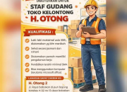 Lowongan Kerja Staf Gudang Toko Kelontong H. Otong 2026