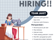 Lowongan Kerja Team Jahit di PT Firjani Berkah Utama Tasikmalaya 2026