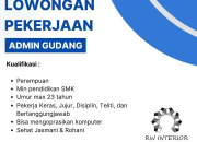 Lowongan Kerja Rimba Waras Interior & Design Posisi Admin, Teknisi, dan Pengawas Proyek Terbaru 2026