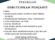 Lowongan Kerja Penjahit di Aci Chank (Acitex) Tasikmalaya Terbaru 2026