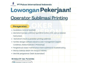 Lowongan Kerja Operator Sublimasi Printing di PT Paicos International Indonesia 2026