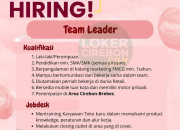 Lowongan Kerja Team Leader Omah Wangi Area Cirebon & Brebes 2026 untuk SMA/SMK
