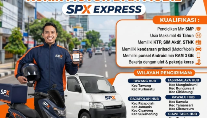 Lowongan Kerja Kurir Motor dan Mobil SPX Express Tasikmalaya Maret 2026
