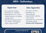 Lowongan Kerja Supervisor & Sales Apprentice AQUA (Tirta Investama) Tasikmalaya 2026, Fresh Graduate SMA/SMK