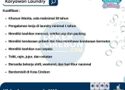 Lowongan Kerja Karyawan Laundry Si Mbok Terbaru 2026