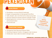 Lowongan Kerja Staff Gudang Penempatan Tasikmalaya
