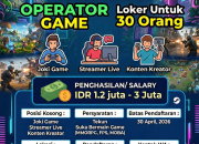 Loker Operator Game Garden Galaxy Tasikmalaya Terbaru 2026