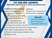 Loker CS Online Admin Eira Syar’i Terbaru 2026: Karier Menarik di Dunia Fashion Muslim