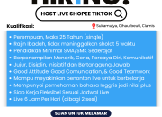 Lowongan Kerja Host Live Shopee TikTok CS Studio Ciamis 2026