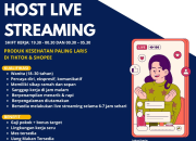 Lowongan Kerja Host Live Streaming Produk Kesehatan di Tasikmalaya – Gaji Pokok & Bonus Menarik!