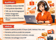 Lowongan Kerja Admin Optimasi Shopee dan Host Live di Tasikmalaya Terbaru 2026