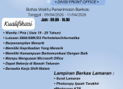 Lowongan Kerja Front Office City Hotel Tasikmalaya (PT Graha Setia Jaya) – Dibutuhkan Segera!