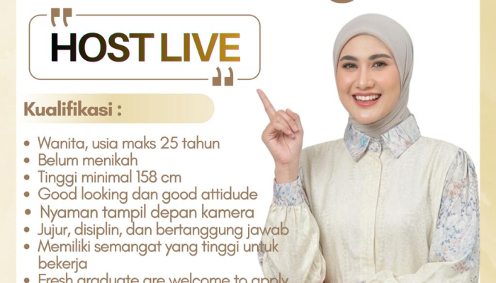Lowongan Kerja Host Live Streaming di Irmalaila Tasikmalaya – Fresh Graduate Welcome!