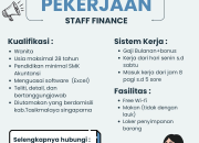 Lowongan Kerja Staff Finance di Vibesbags Singaparna Tasikmalaya Terbaru 2026