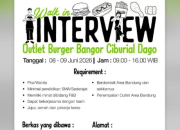 Lowongan Kerja Walk in Interview Burger Bangor Ciburial Dago Juni 2026