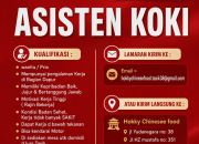 Lowongan Kerja Asisten Koki Hokky Chinese Food Tasikmalaya Terbaru 2026