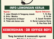 Loker Kebersihan / OB Pawon Ambu Tasikmalaya Terbaru 2026