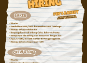 Lowongan Kerja Pin’s Bakery & Coffee: Buka Posisi Baker & Crew Store Terbaru 2026