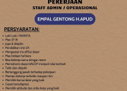 Lowongan Kerja Staff Admin & Operasional Empal Gentong H. Apud 2026