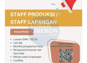 Lowongan Kerja Staff Produksi & Staff Lapangan PT Tri Bangun Bersatu