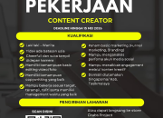 Lowongan Kerja Content Creator Crabs Project Tasikmalaya 2026