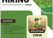 Lowongan Kerja Crew Store Tosama Heksa Prima Khusus Kota Bandung Raya Terbaru 2026